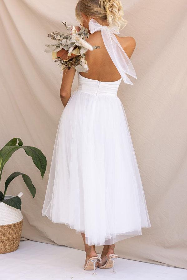 Vestido largo con cuello halter