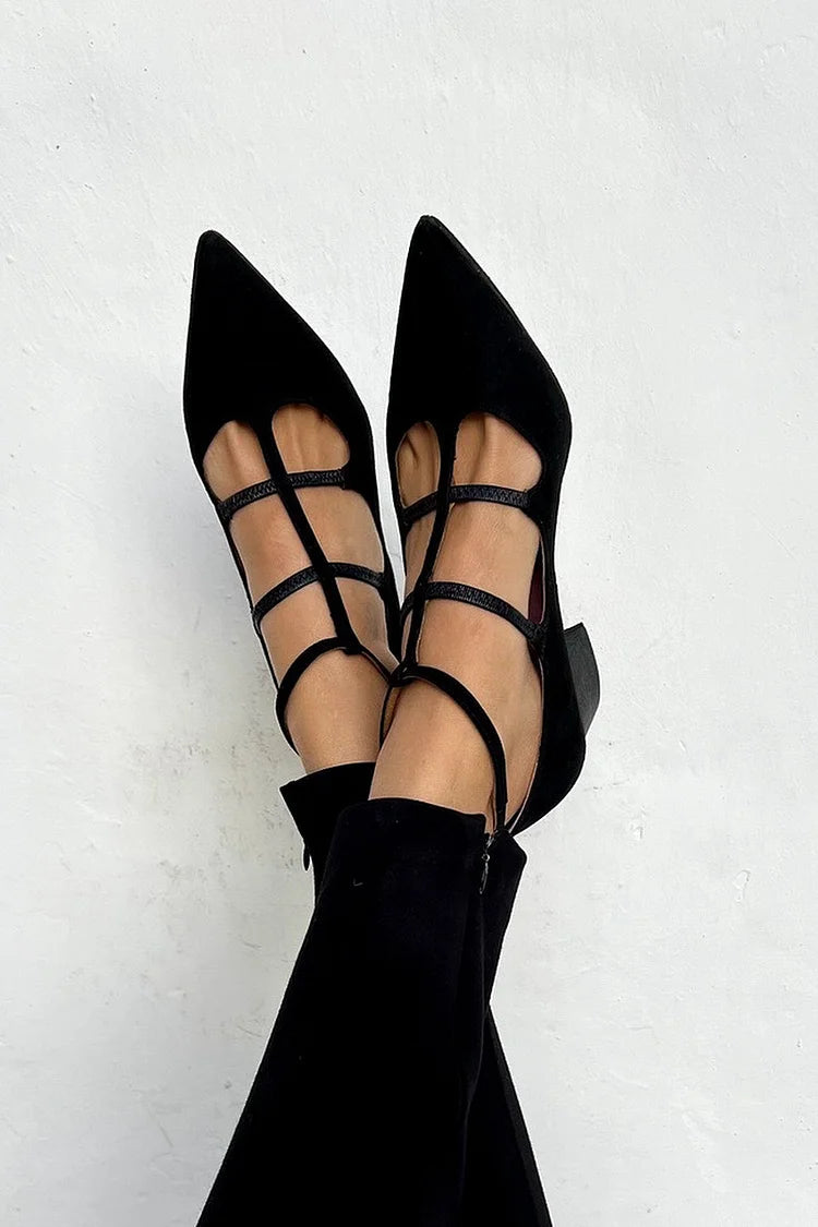 Zapato de tacón Spitzer con tiras cruzadas