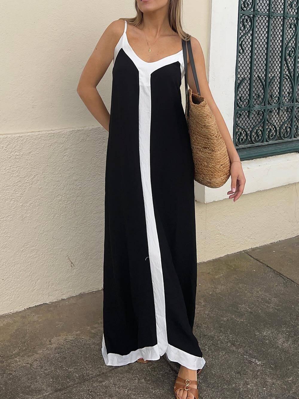 Vestido midi con tirantes