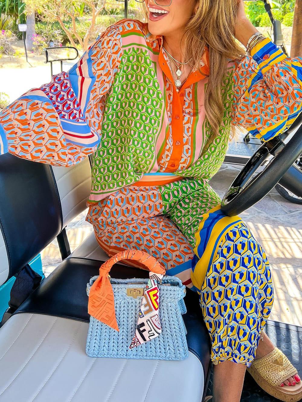 Camisa holgada con botones y mangas abullonadas