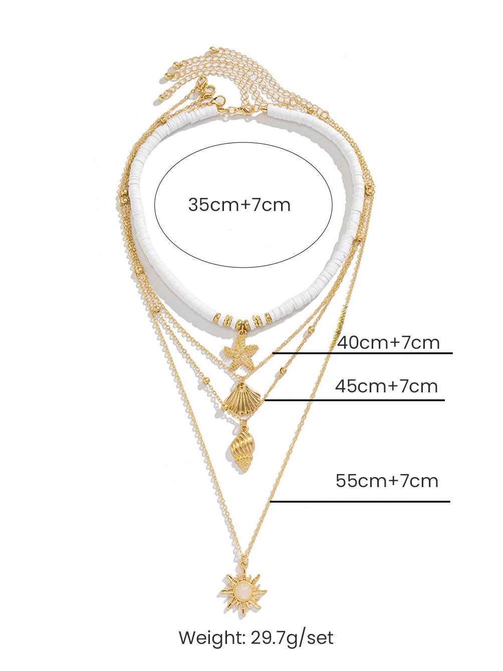 Collar conjunto con estrella de mar del Pacífico Sur