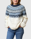 Suéter detalles en blanco y azul