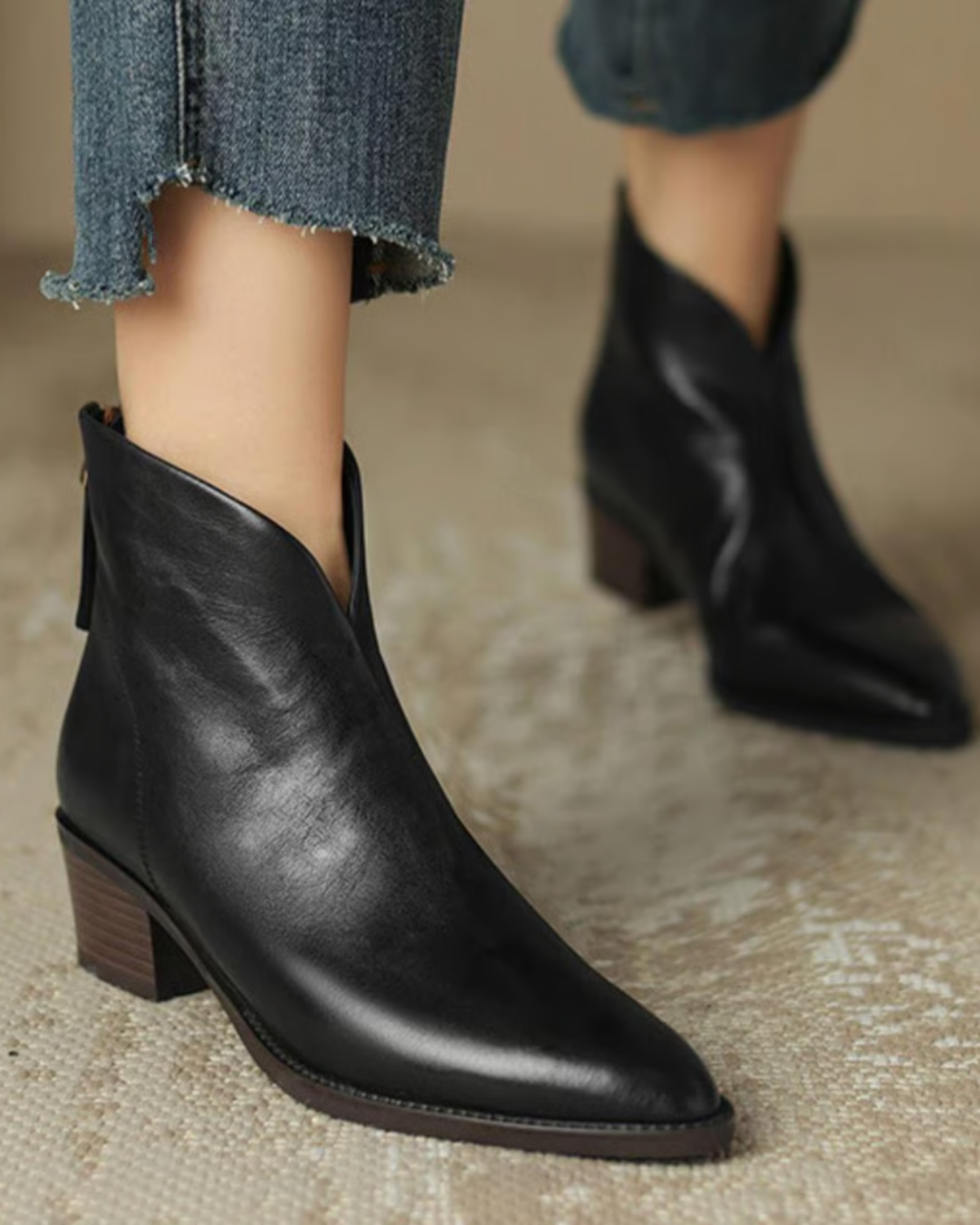 Botines con tacón bajo