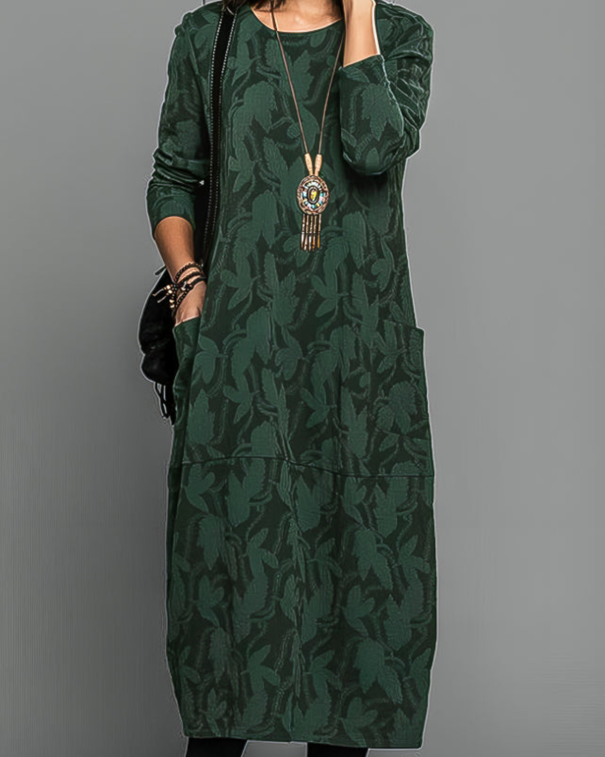 Vestido con cuello redondo