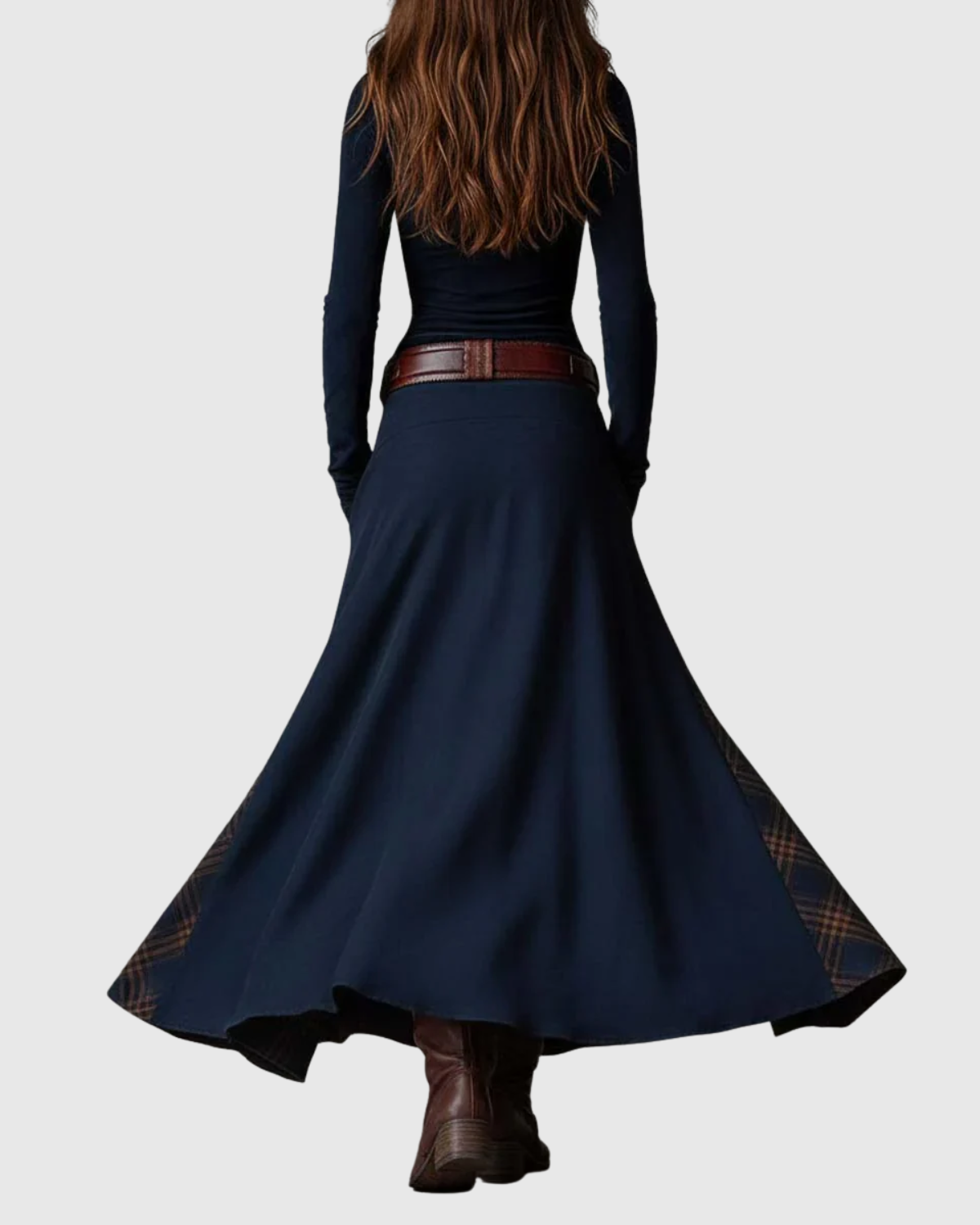Vestido largo de ante
