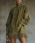 Vestido de ante con flecos