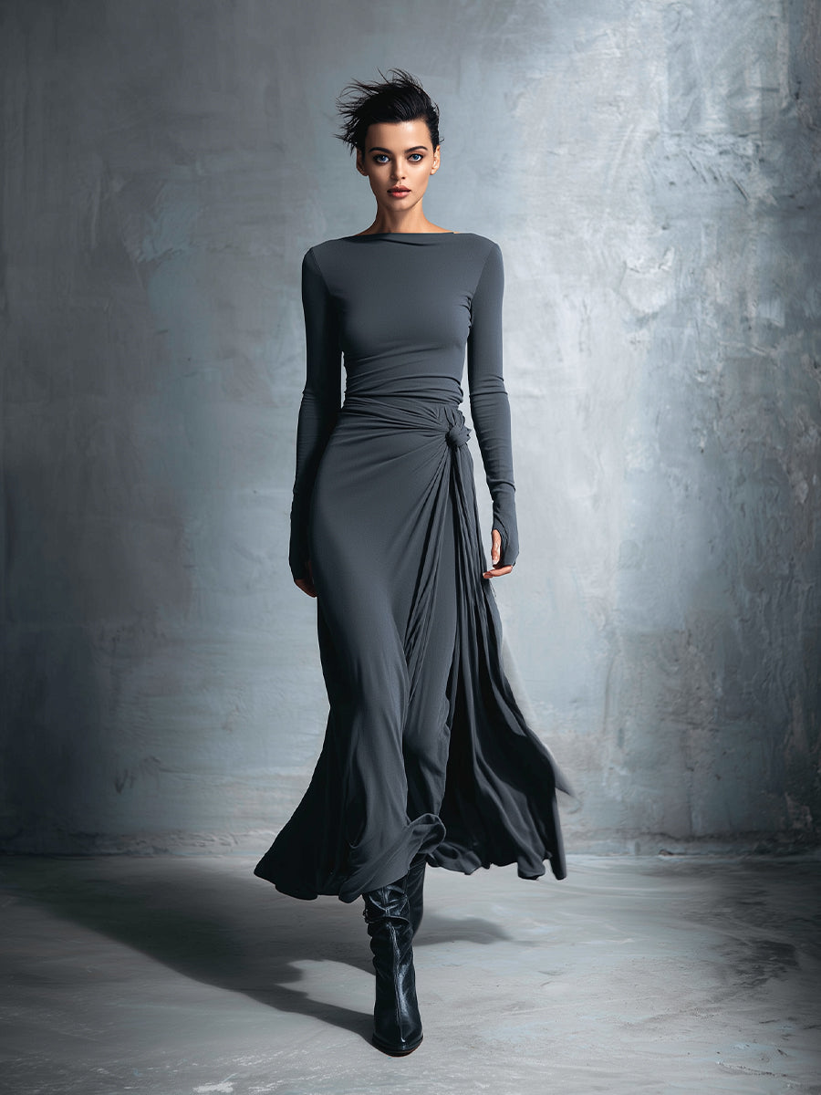 Vestido con nudo envolvente