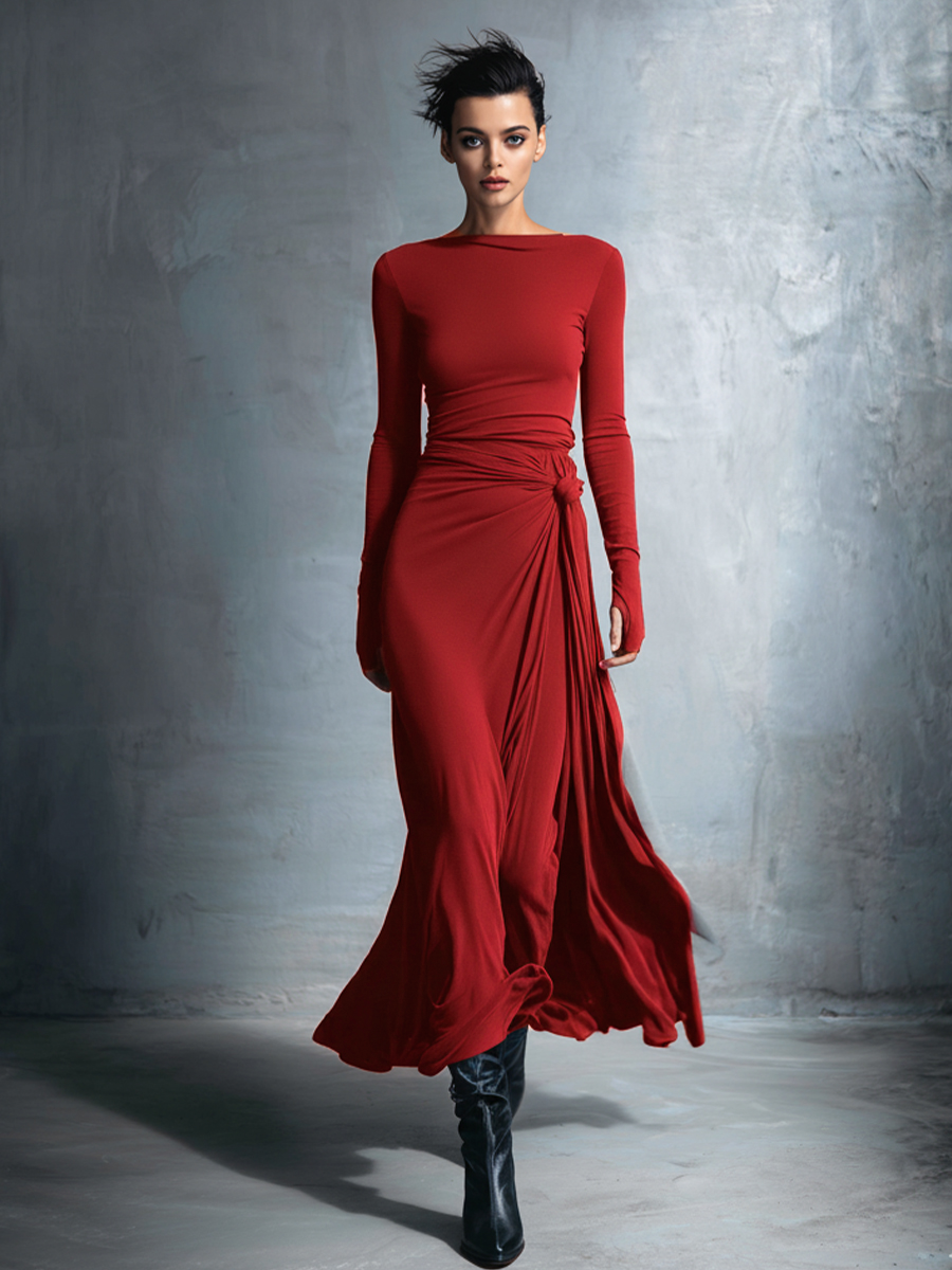 Vestido con nudo envolvente