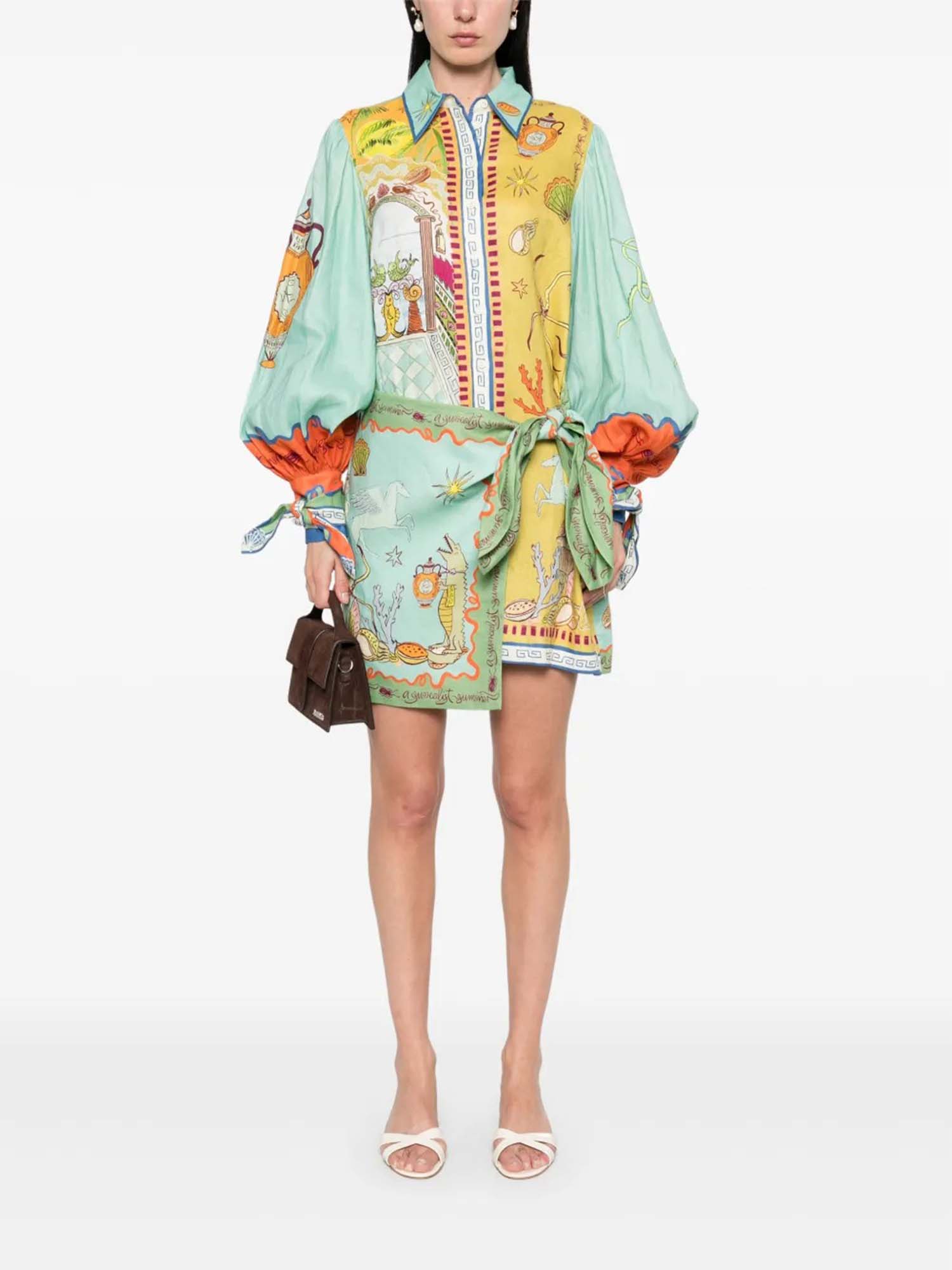 VESTIDO CAMISERO ESTAMPADO ARTÍSTICO