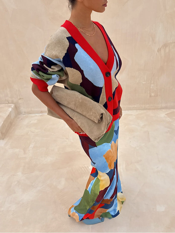 Chaqueta de punto con estampado