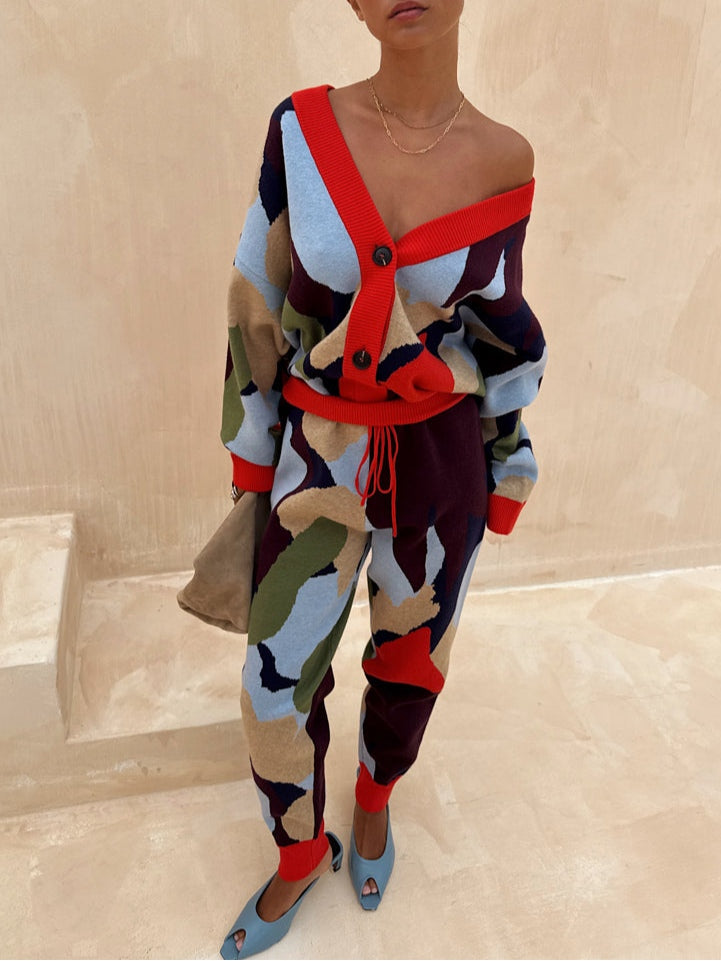 Chaqueta de punto con estampado