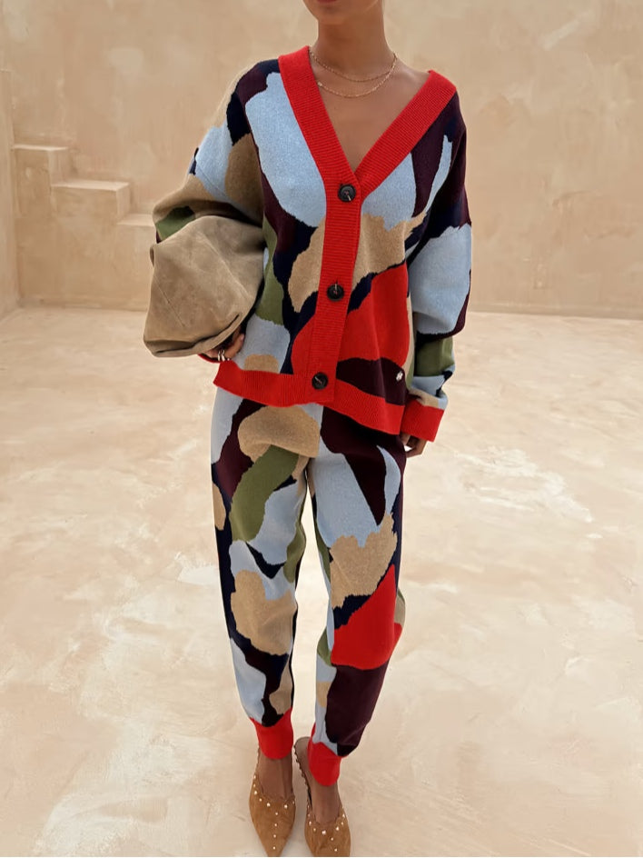 Chaqueta de punto con estampado