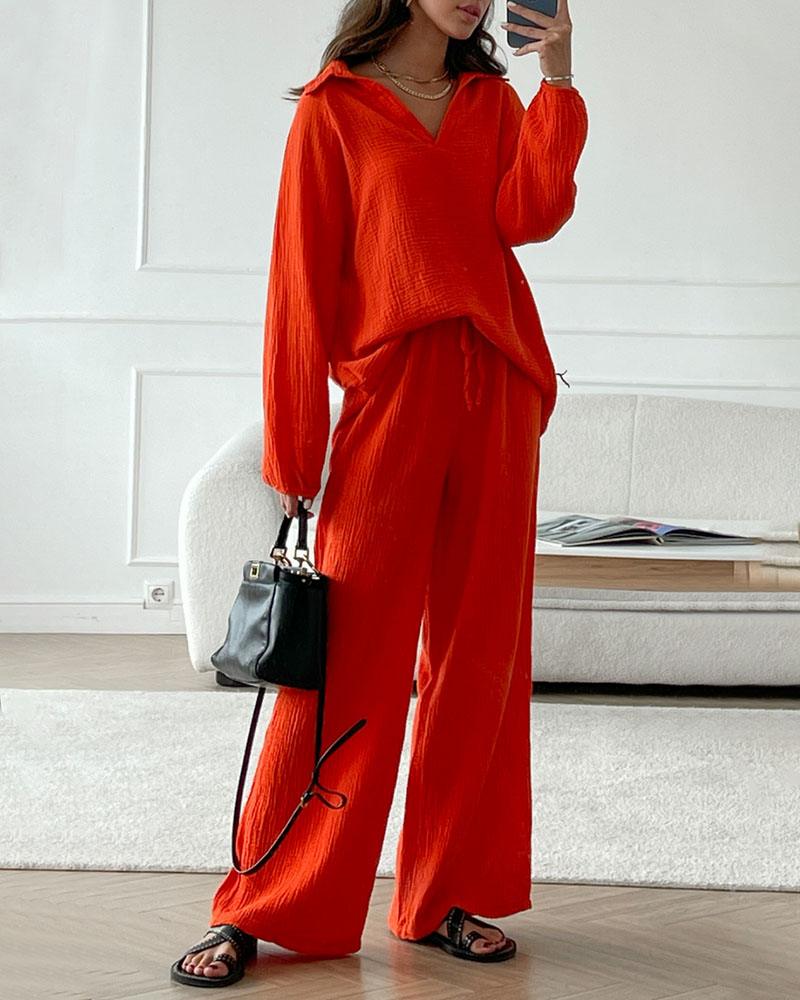 Conjunto con escote en V