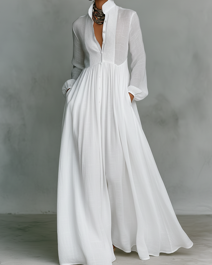 Vestido de algodón y lino