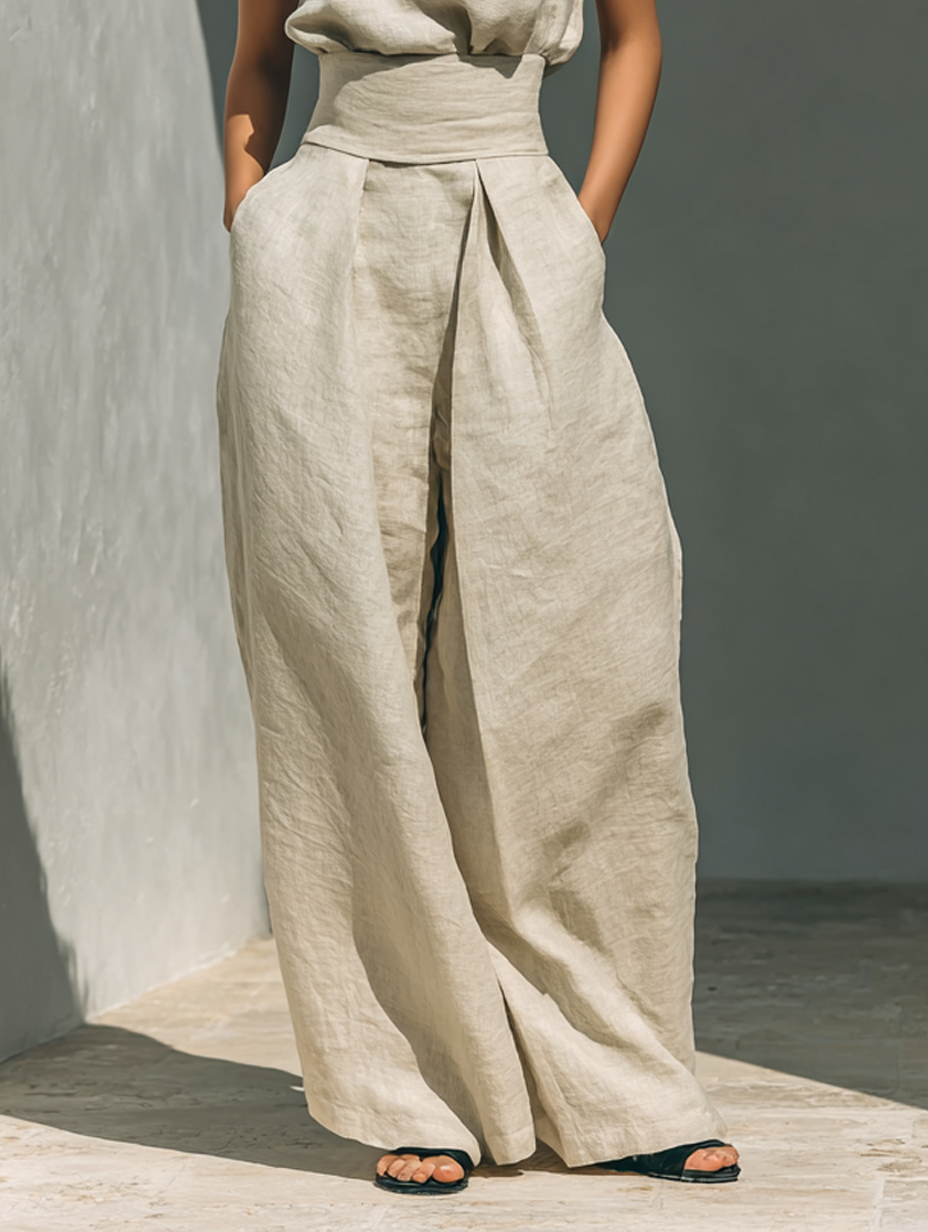 ZIRELLA | Conjunto minimalista con pantalones de pierna ancha