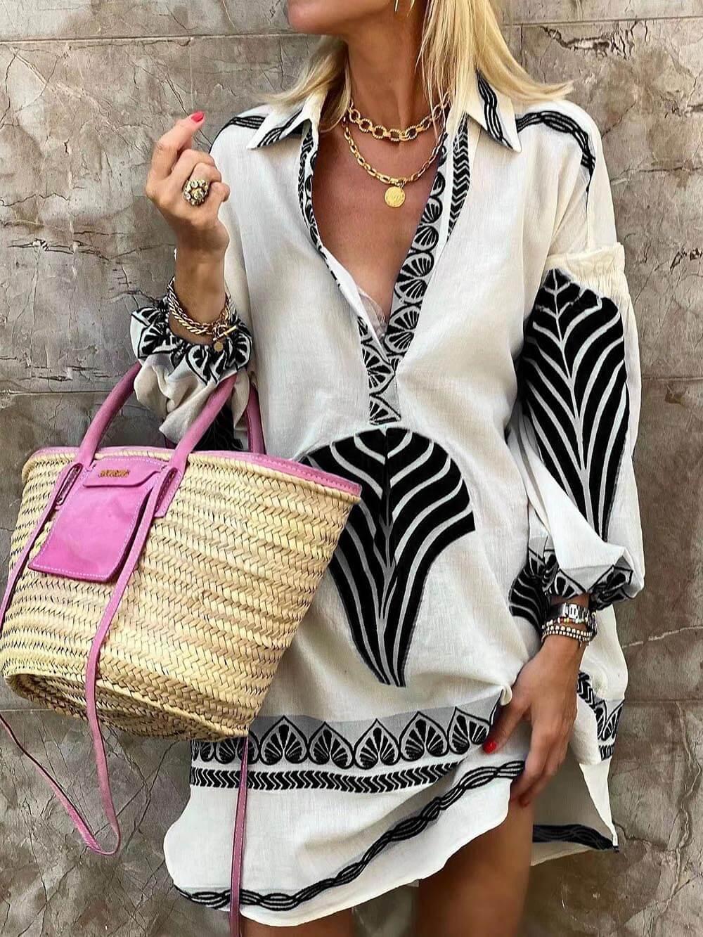 Vestido festivo con estampado