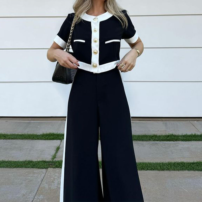 Conjunto corto y pantalón recto