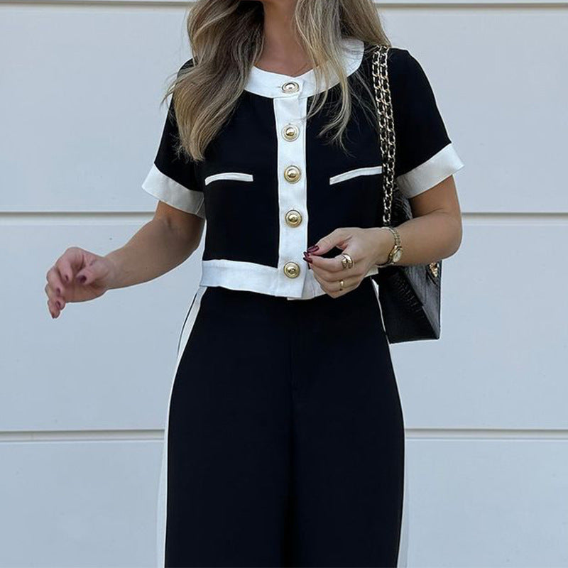 Conjunto corto y pantalón recto