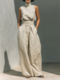ZIRELLA | Conjunto minimalista con pantalones de pierna ancha