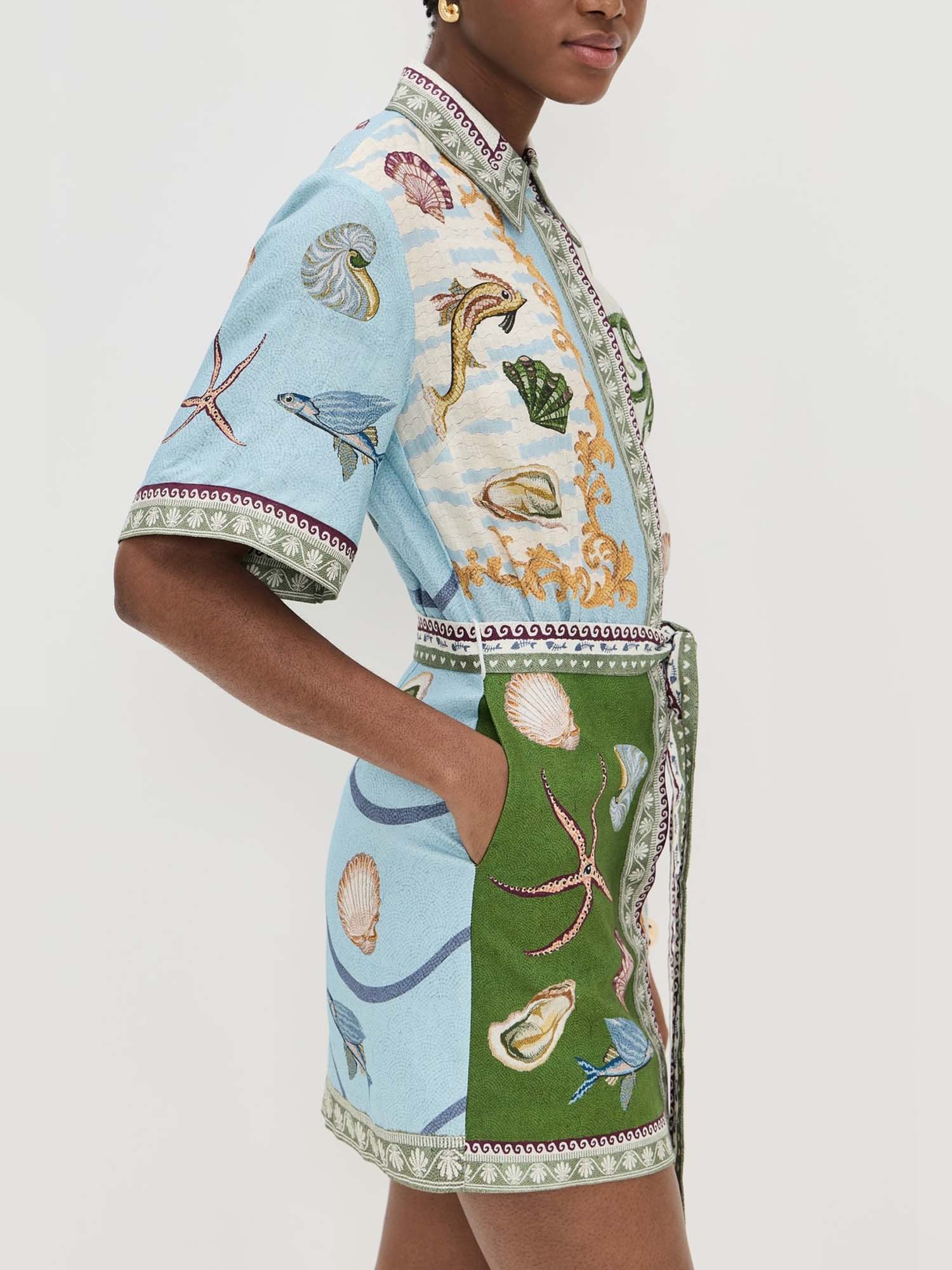 CONJUNTO CAMISERO ESTAMPADO MEDITERRÁNEO