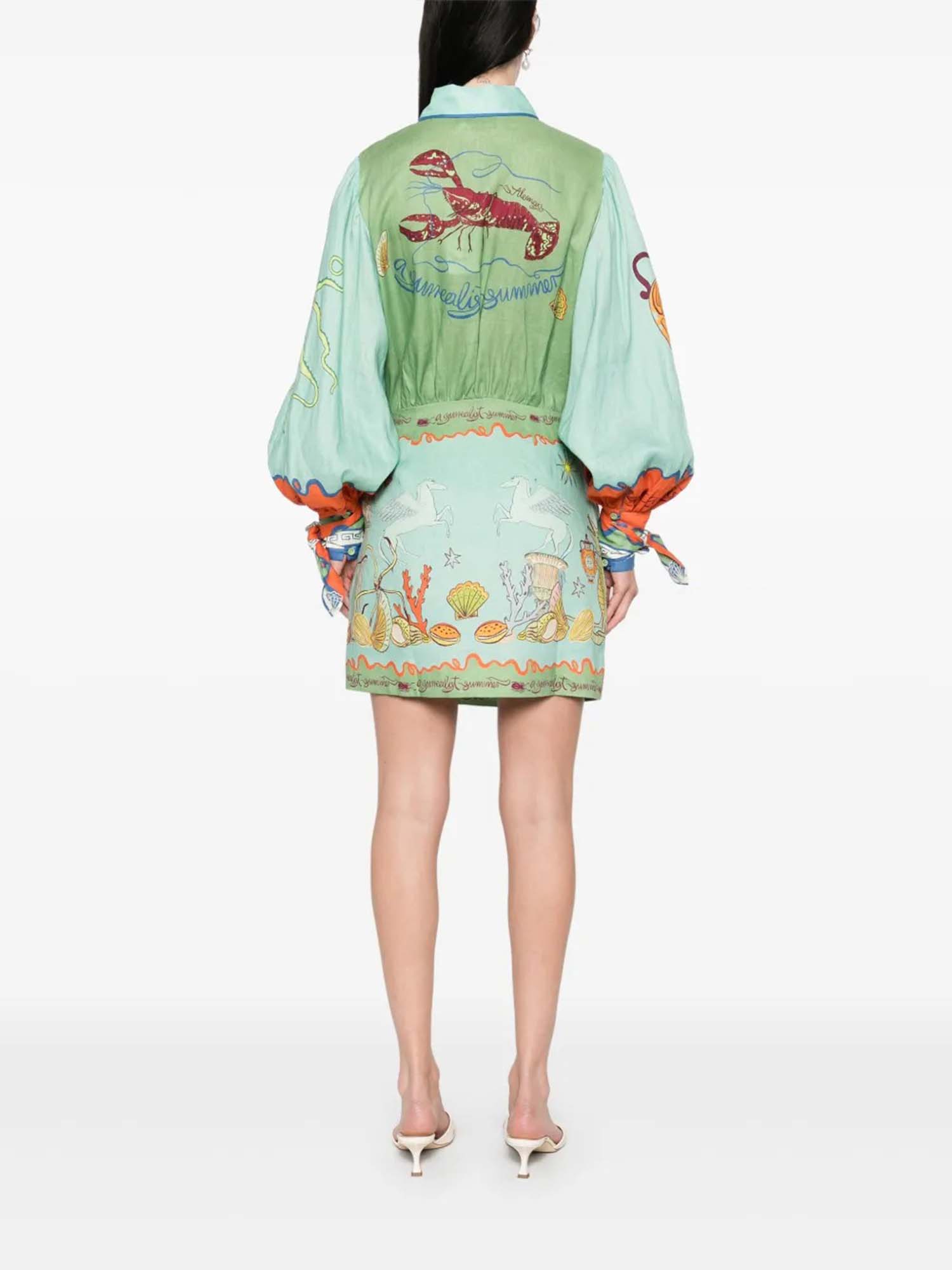 VESTIDO CAMISERO ESTAMPADO ARTÍSTICO