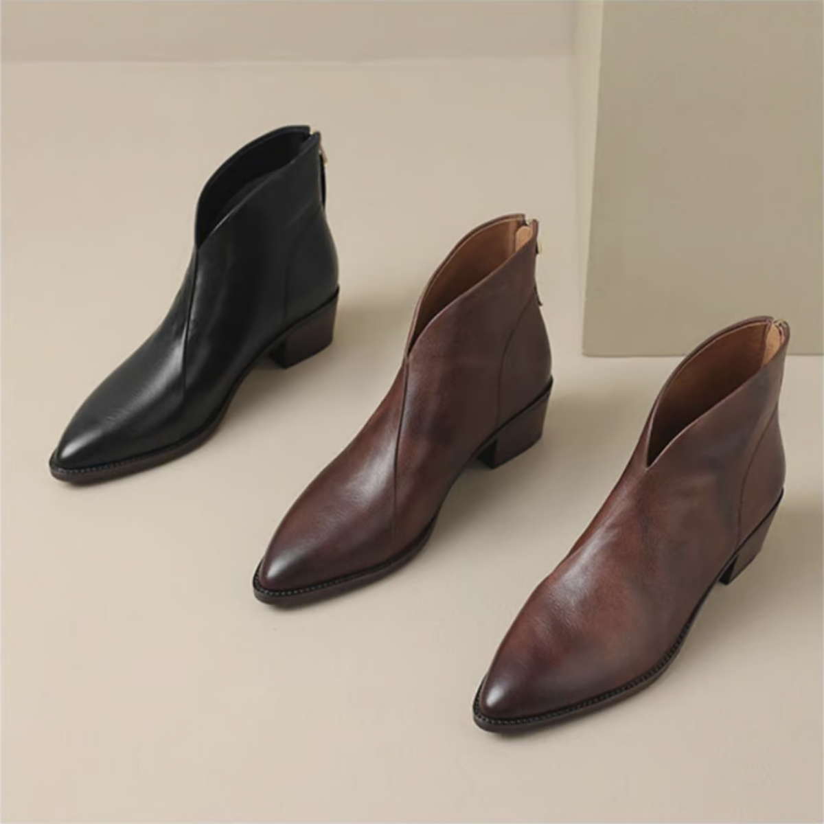Botines con tacón bajo