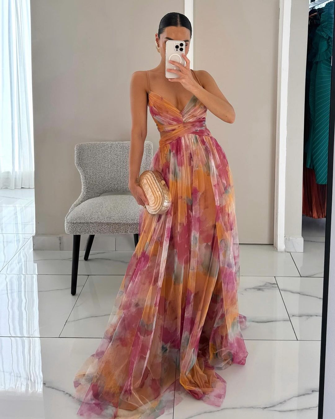 Vestido estilo Italia largo floral