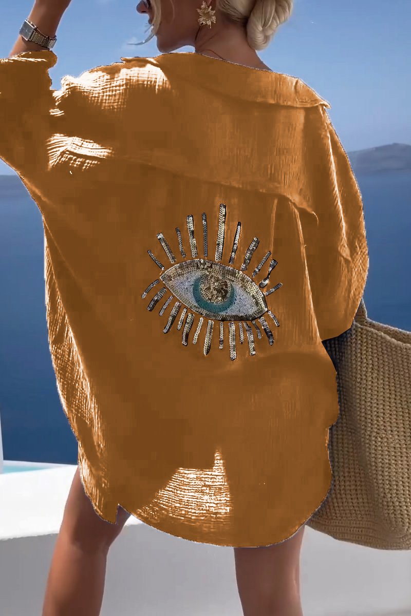Camisa con lentejuelas y cuentas