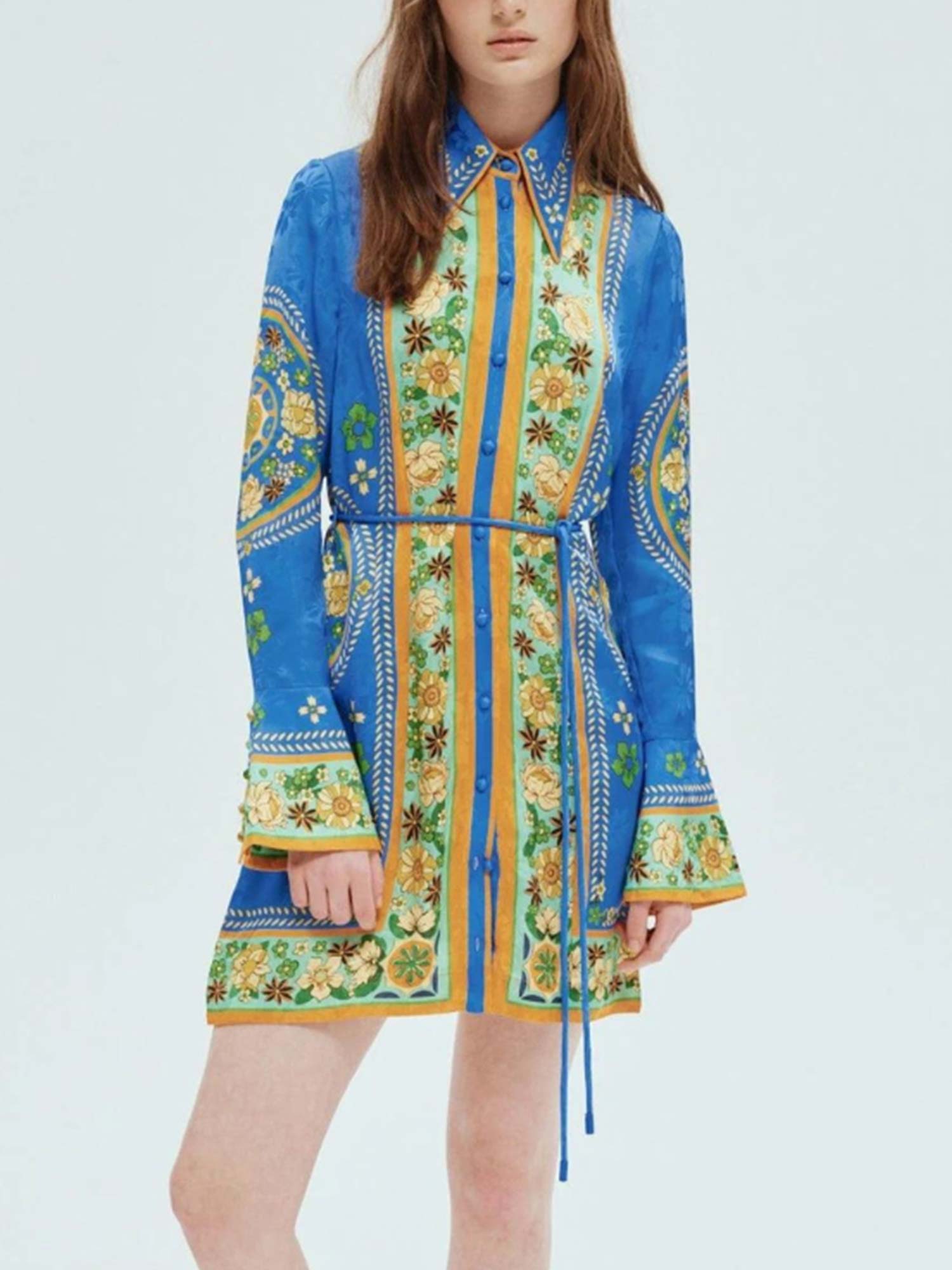 MINI VESTIDO BOHEMIO CON CINTURÓN