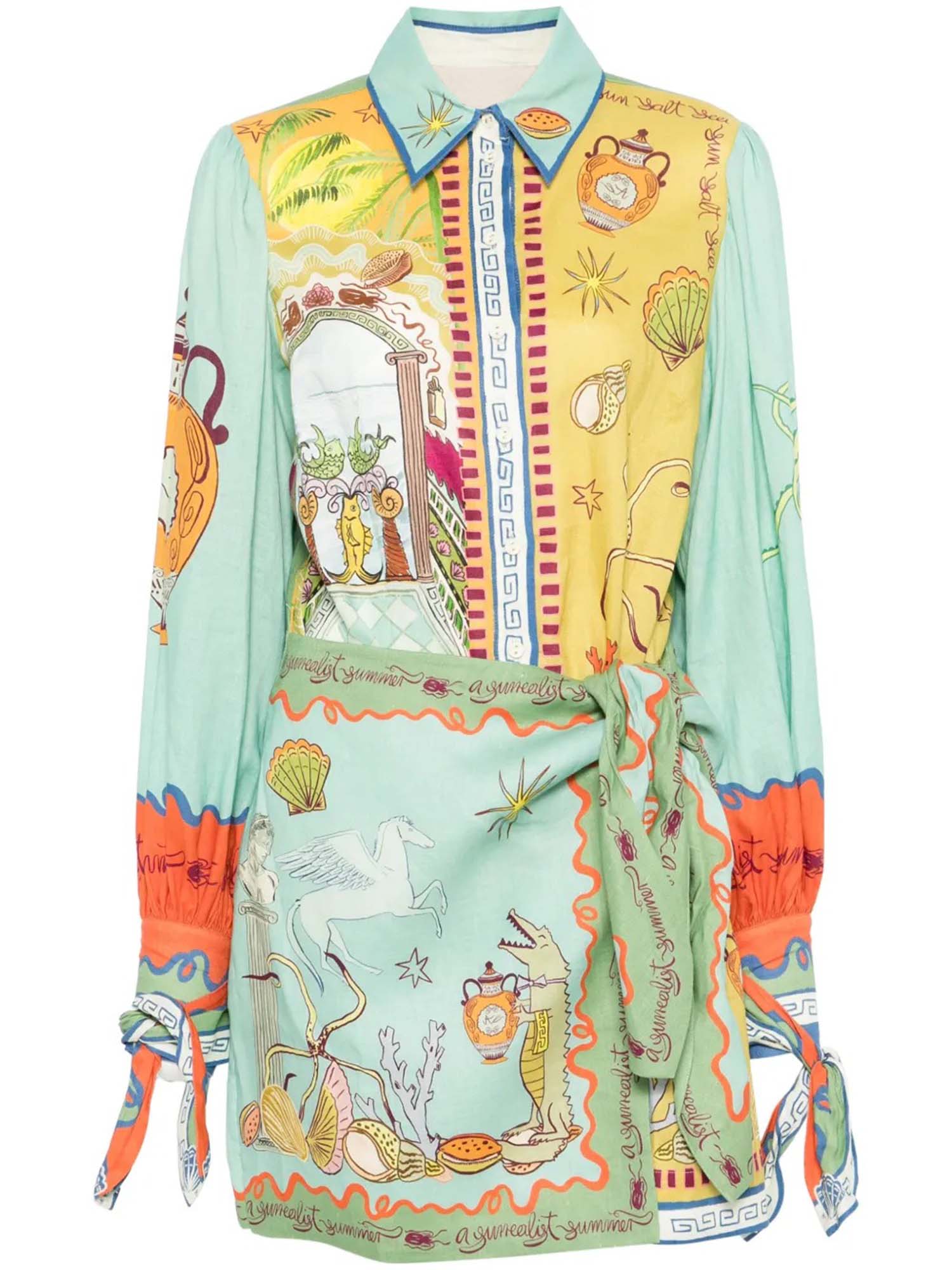 VESTIDO CAMISERO ESTAMPADO ARTÍSTICO