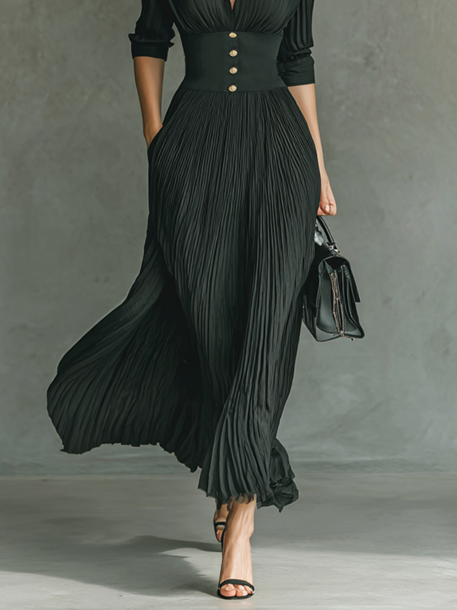Vestido de cuello solapado