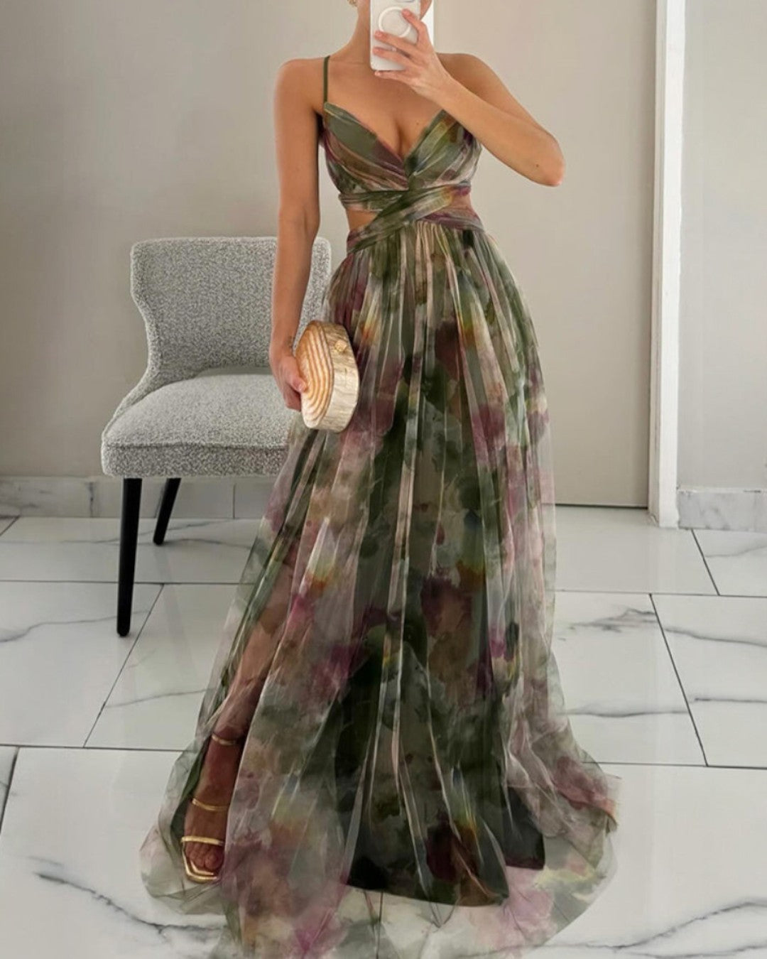 Vestido estilo Italia largo floral
