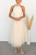 Vestido largo con cuello halter