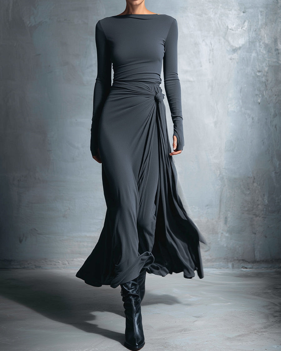 Vestido con nudo envolvente