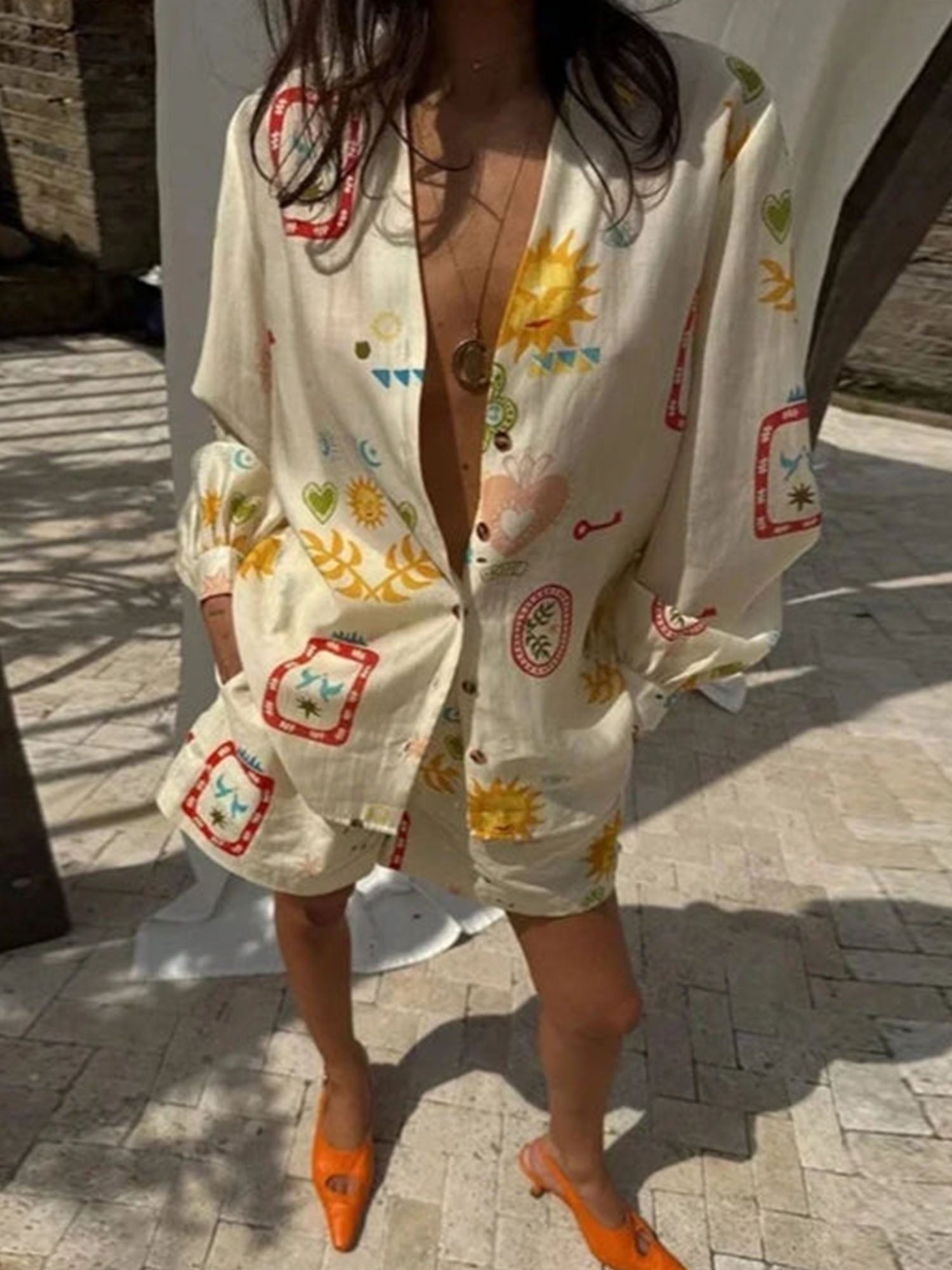 CONJUNTO CAMISERO ESTAMPADO CON SHORT