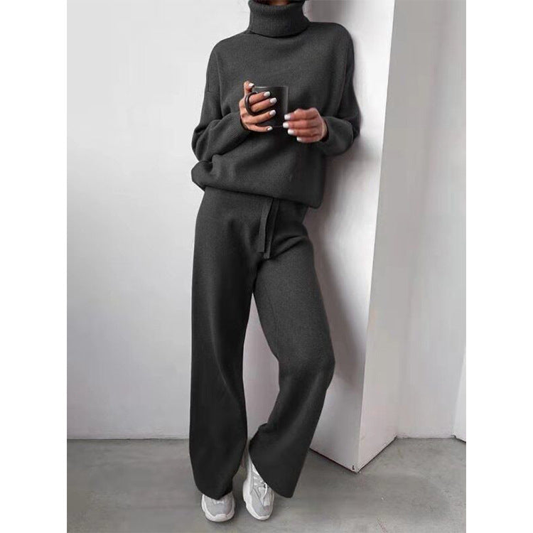 Conjunto de punto con cuello alto