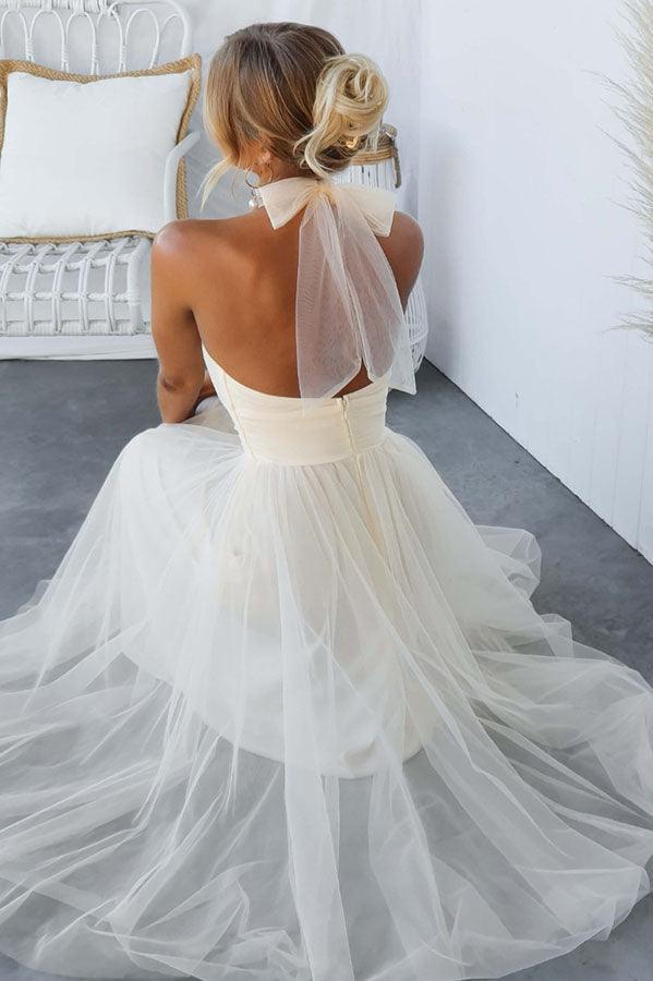 Vestido largo con cuello halter
