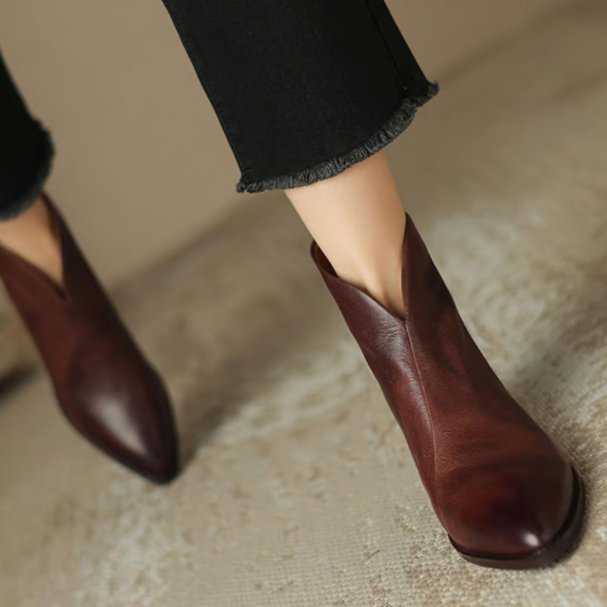 Botines con tacón bajo