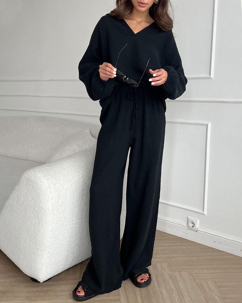 Conjunto con escote en V