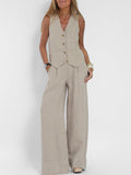Conjunto de algodón con chaleco y pantalones