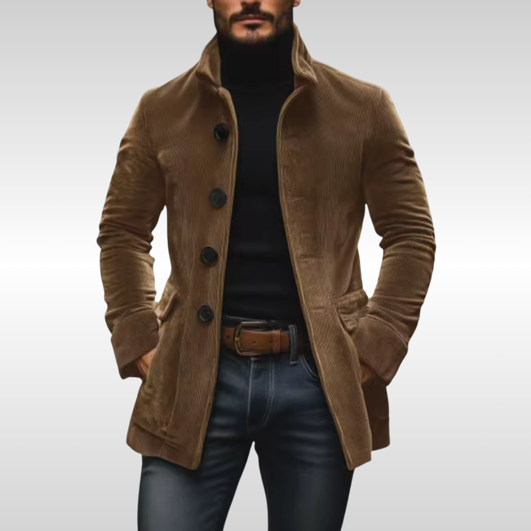 Chaqueta de algodón en canalé