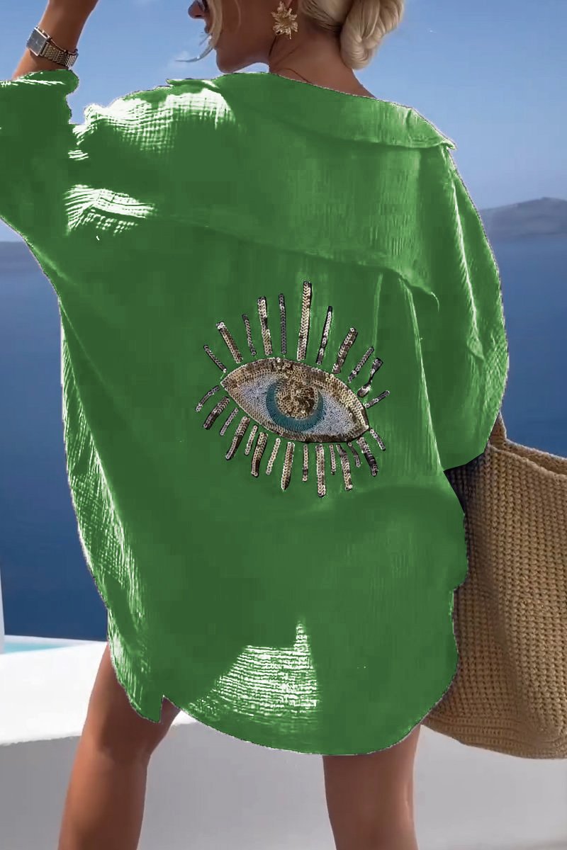 Camisa con lentejuelas y cuentas