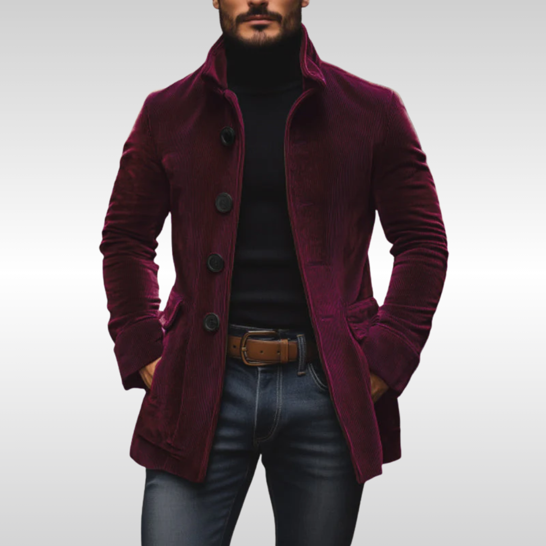 Chaqueta de algodón en canalé