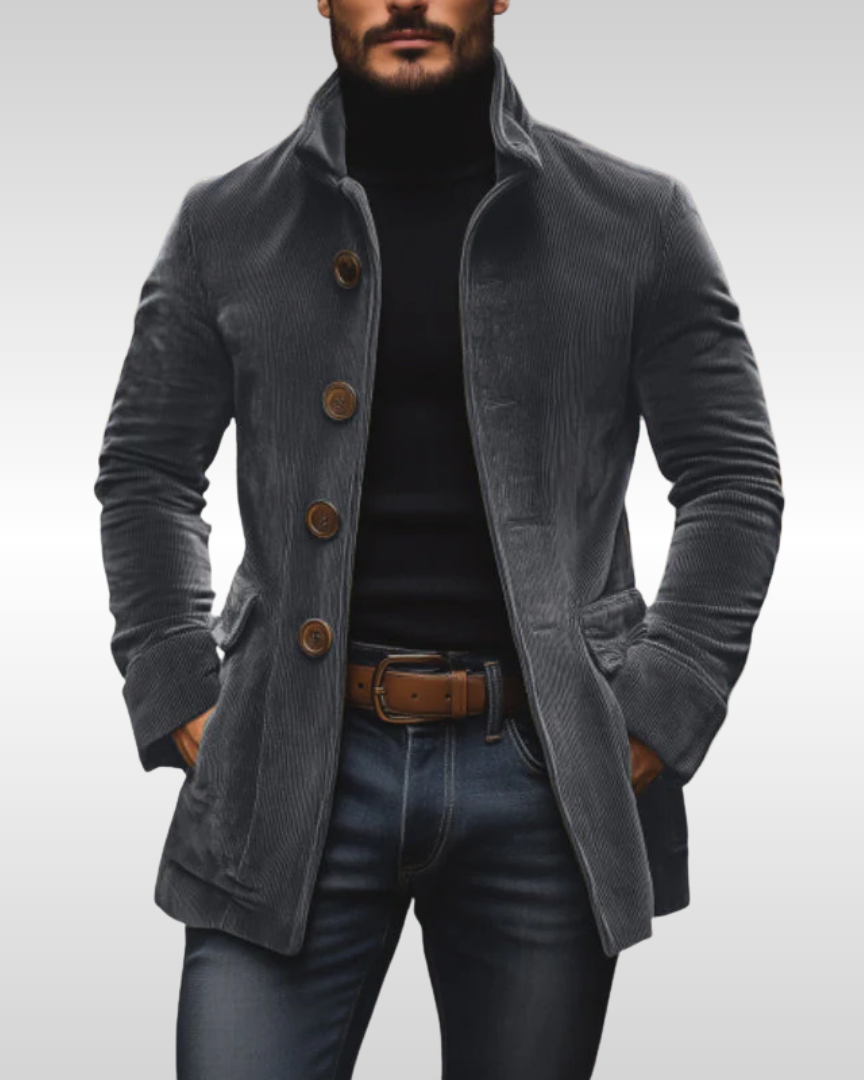 Chaqueta de algodón en canalé