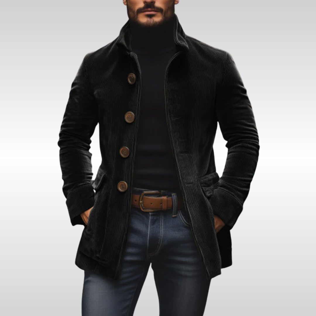 Chaqueta de algodón en canalé