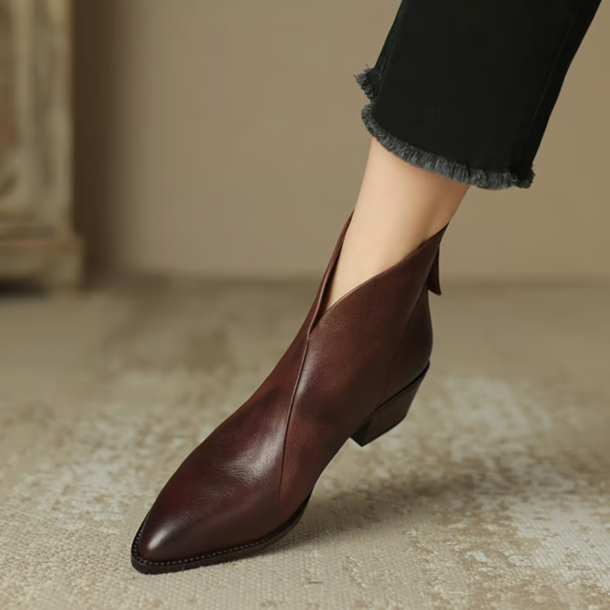 Botines con tacón bajo