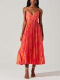 Vestido midi plisado con estampado floral