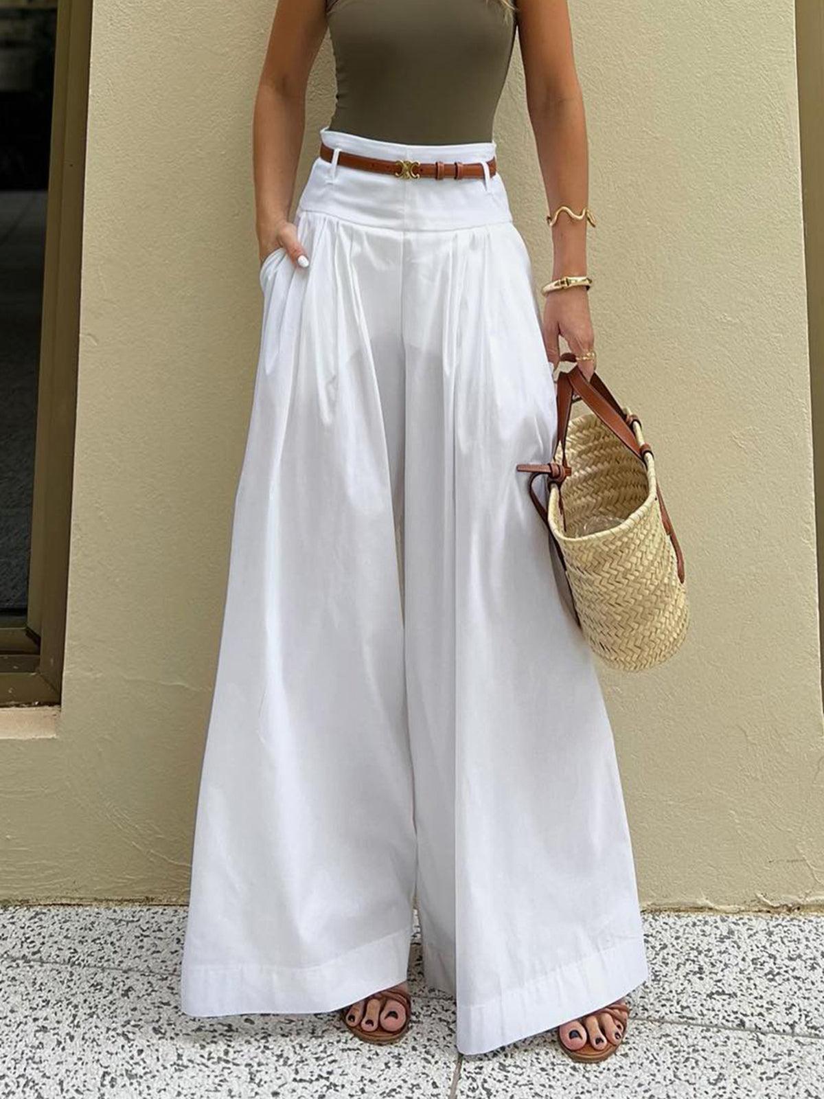 Pantalones anchos de algodón