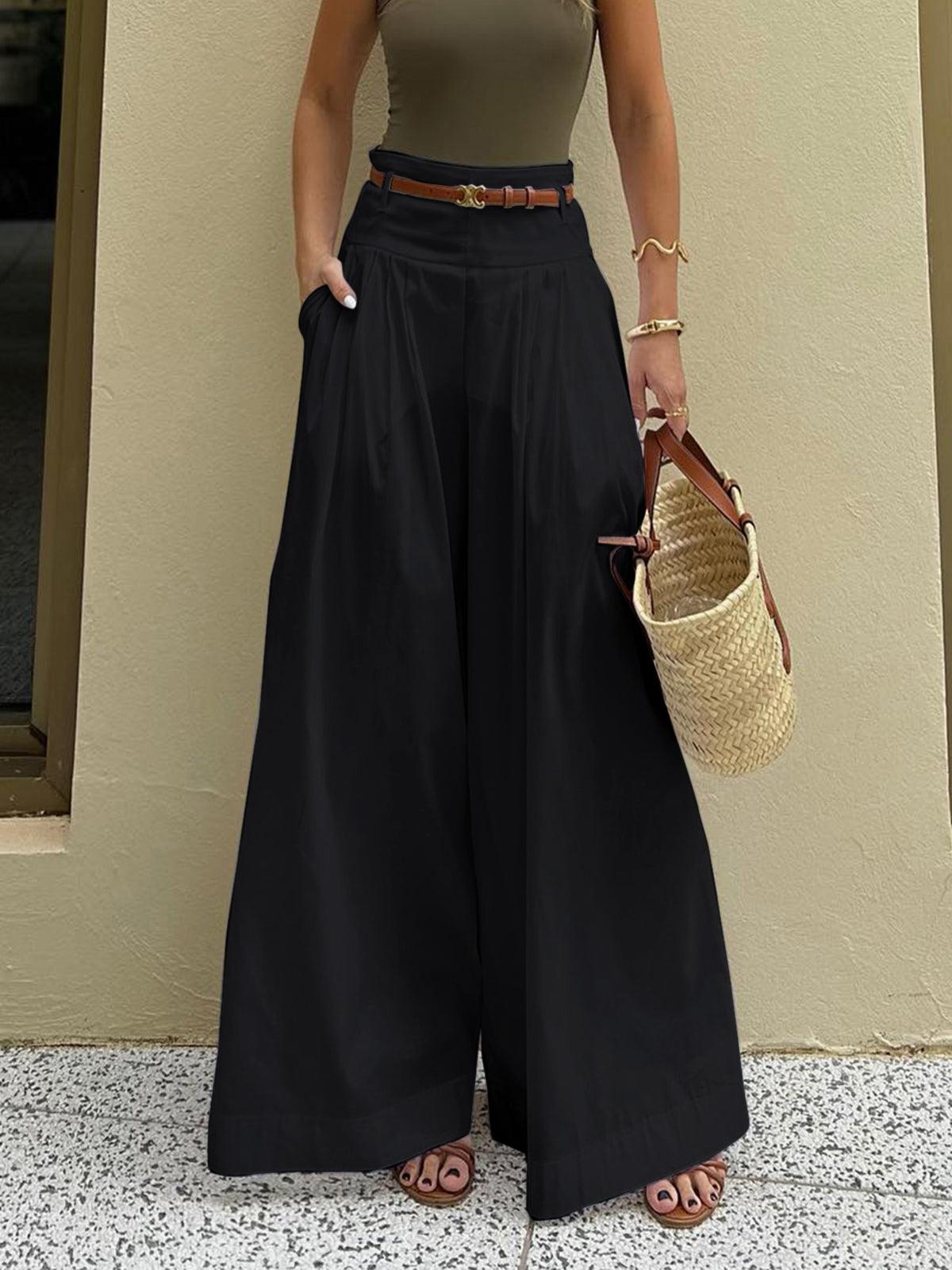 Pantalones anchos de algodón