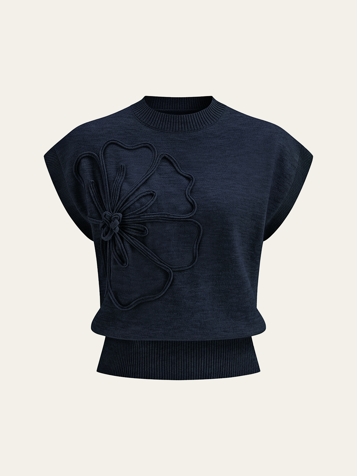 TOP DE PUNTO CON APLIQUE FLORAL